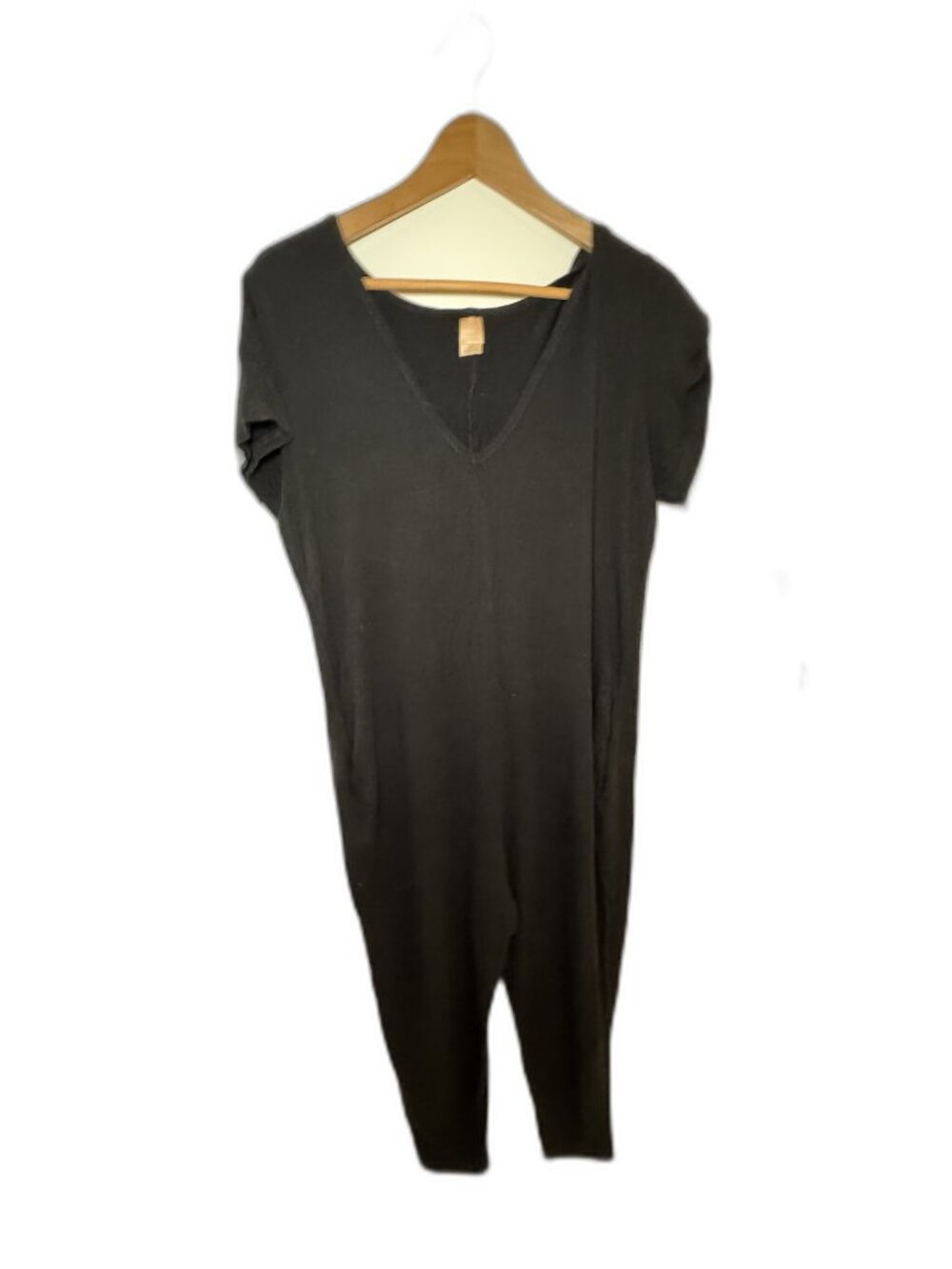 Smash + Tess Black Short-Sleeve V-Neck Jumpsuit - XS